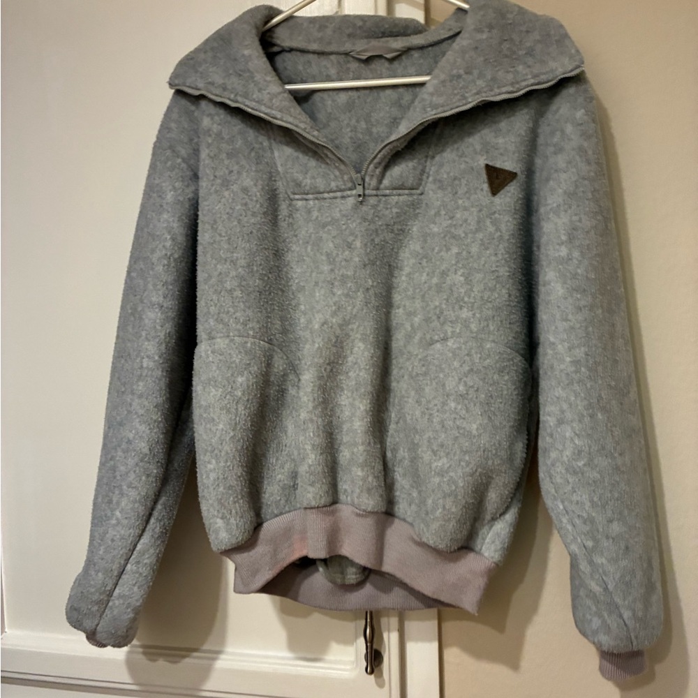 Gray Fleece Pullover 3/4 zip